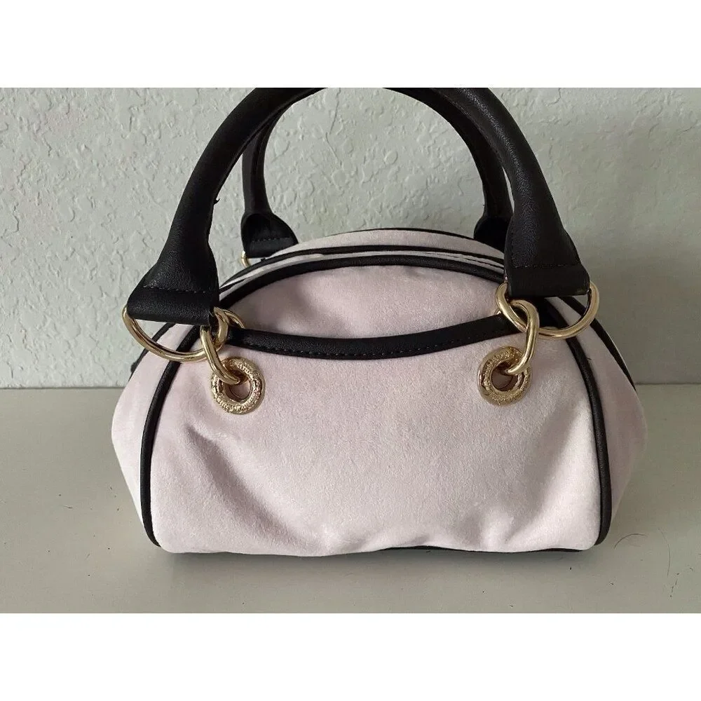 Juicy Couture Classic Scottie Dogs Satchel Crossbody Chiffon Pink With Card Case
